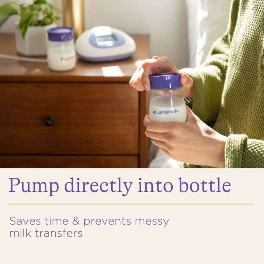 Lansinoh | Plastic Milk Storage Bottles 4Pk | Pump Into Bottle | ChocoLoons