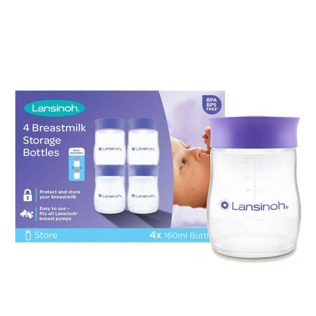 Lansinoh | Plastic Milk Storage Bottles 4Pk | ChocoLoons
