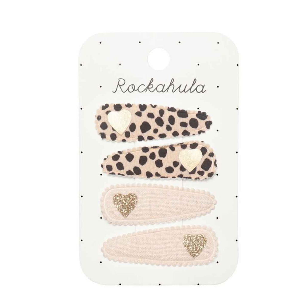 Rockahula Kids | Leopard Heart Fabric Clip Set | ChocoLoons