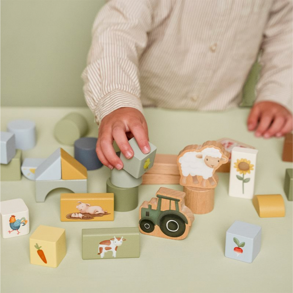 Little Dutch | Child Playing With Building Blocks | Little Farm | ChocoLoons