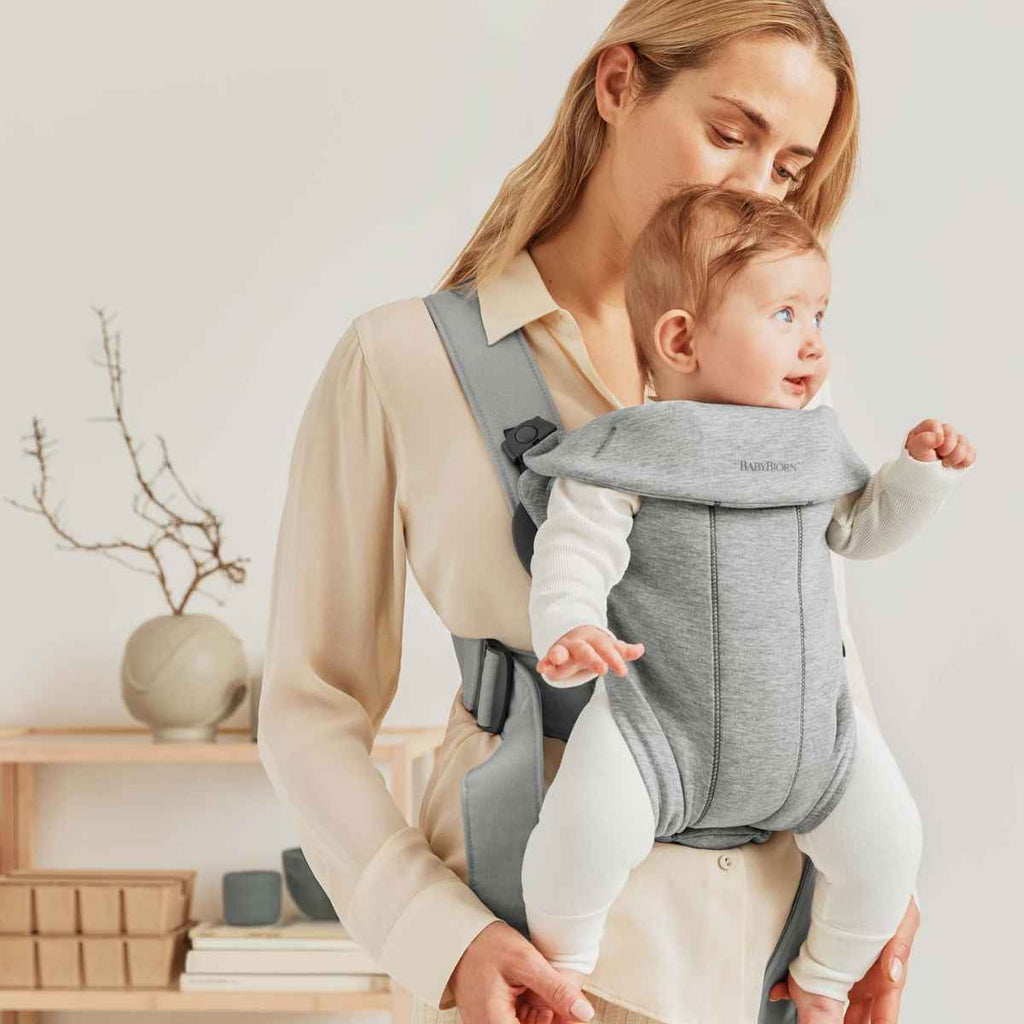 BabyBjörn | Mum With Baby Carrier Mini | Light Grey | 3D Jersey | ChocoLoons