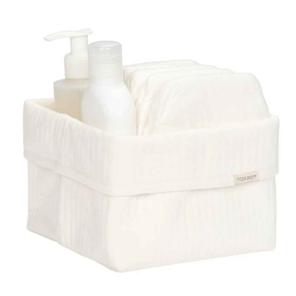 Little Dutch | Storage Basket Small | Pure Soft White | Filled | ChocoLoons