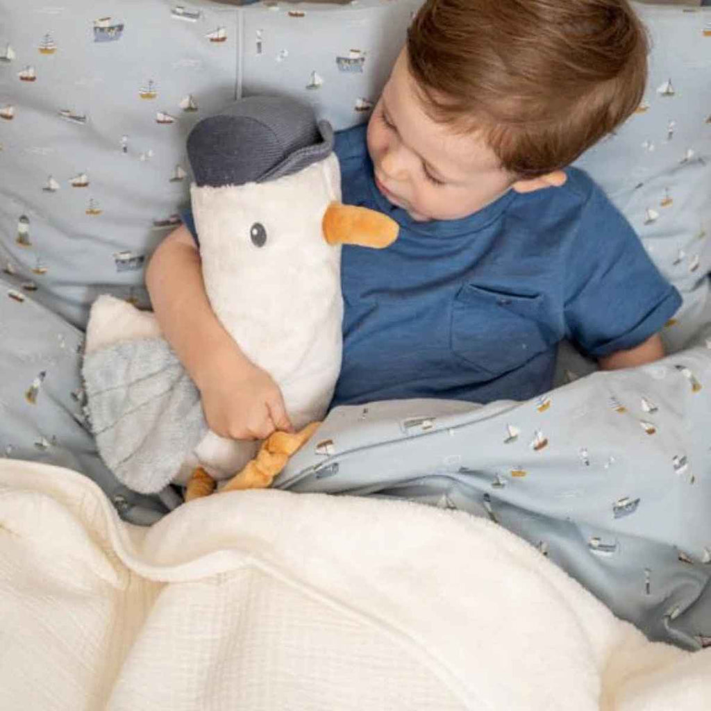 Little Dutch | Boy With Plush Bird And Bassinet blanket | ChocoLoons