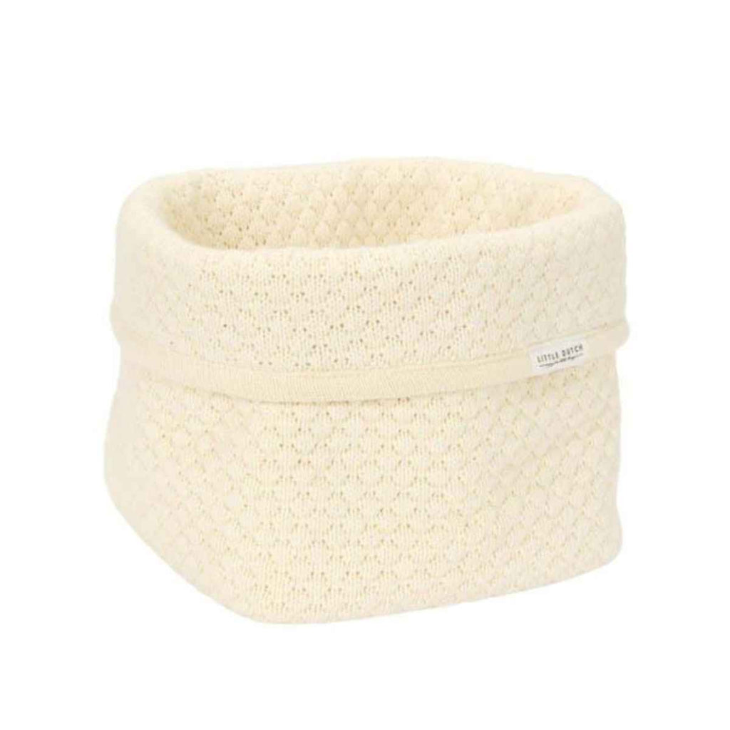 Little Dutch | Knitted Storage Basket Small | Pure Soft White | ChocoLoons