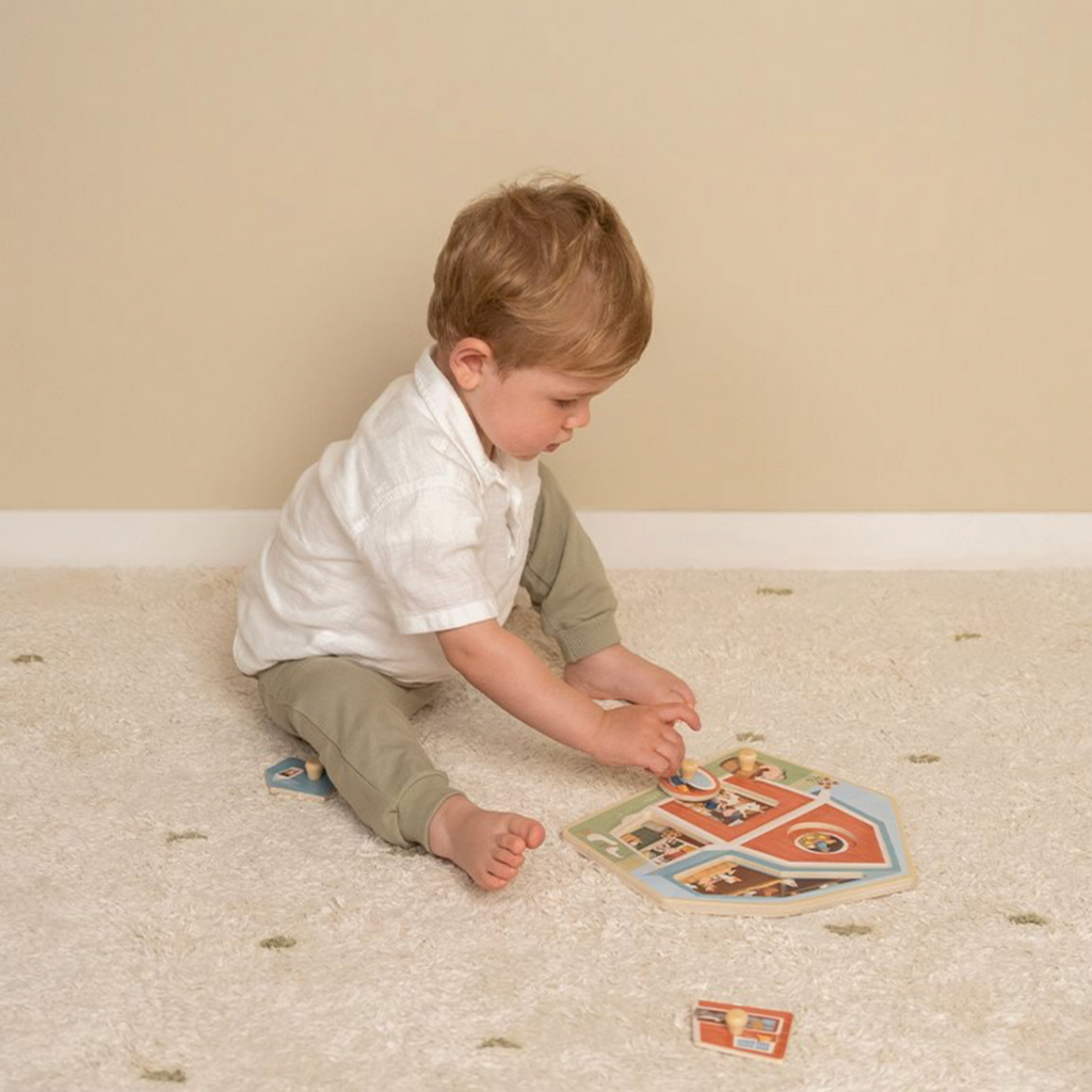 Little Dutch | Boy Playing With Little Farm Jigsaw Puzzle | ChocoLoons