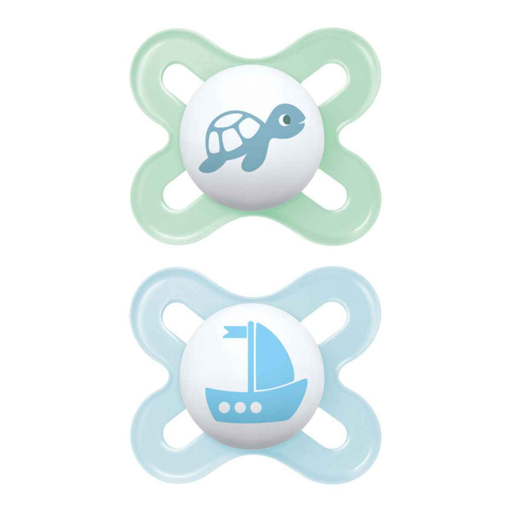 MAM | Start Soother | Blue Cute | 0-2 Months | 2 Pack | ChocoLoons