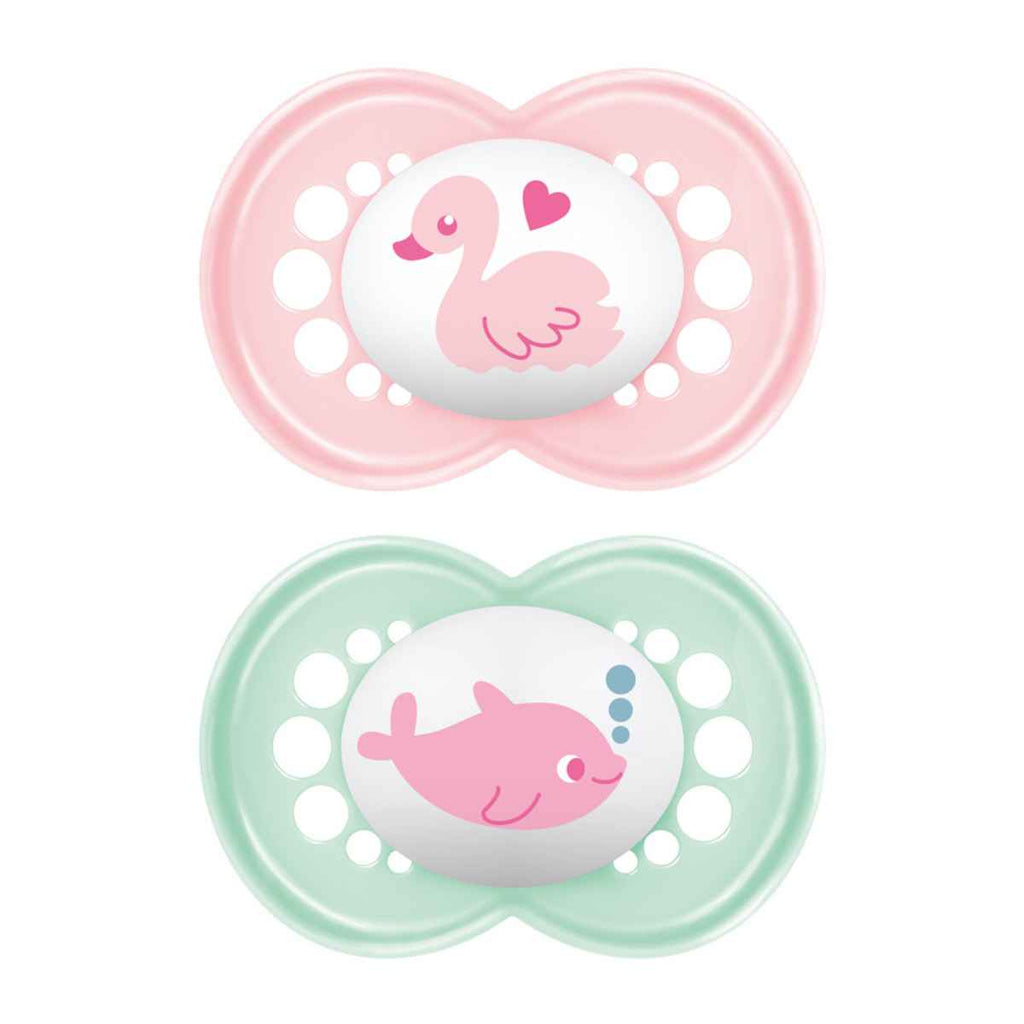 MAM | Original Soother | Pink Cute | 16 Months+ | 2 Pack | ChocoLoons