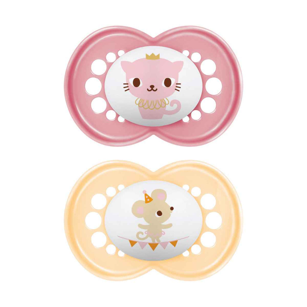 MAM | Original Soother | Pink Cute  | 6-18 Months | 2 Pack | ChocoLoons