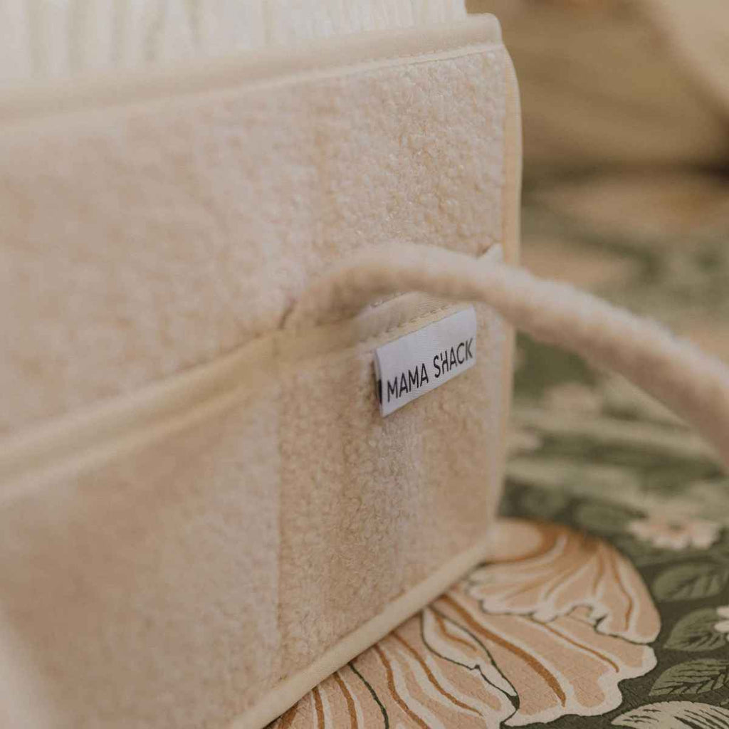 Mama Shack | Nappy Caddy with Pockets | Teddy Fleece | Material | ChocoLoons