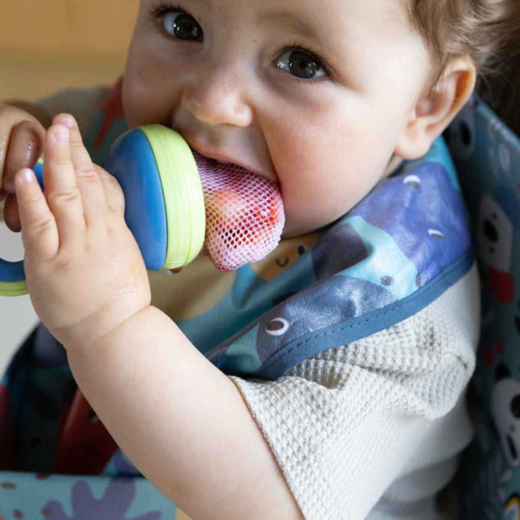 Nuby | Baby Using The Nibbler | Fresh Food Feeder | ChocoLoons