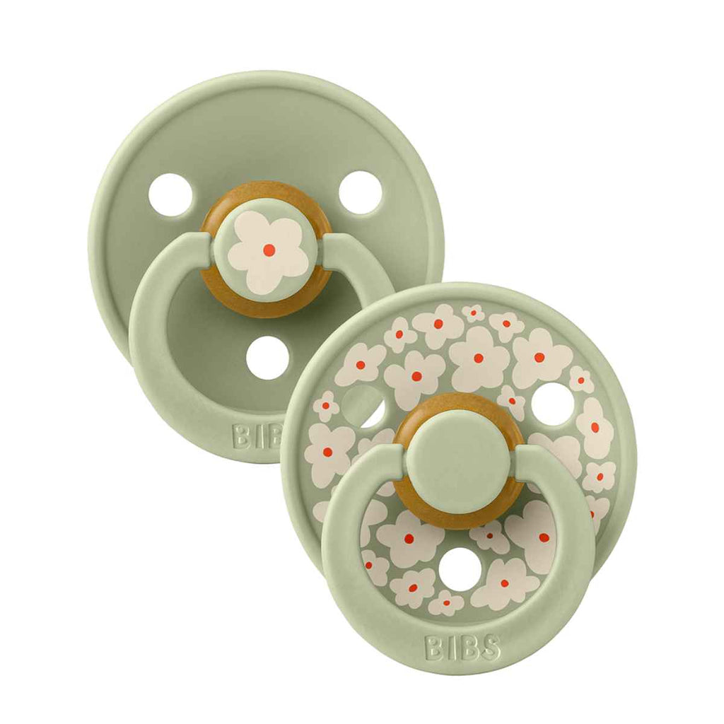 BIBS | Pacifier Studio Collection | Jasmine Latex Sage Mix | Size 1 | ChocoLoons