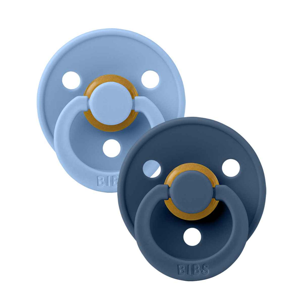 BIBS | Pacifier Colour | 2 Pack | Sky Blue | Steel Blue | ChocoLoons