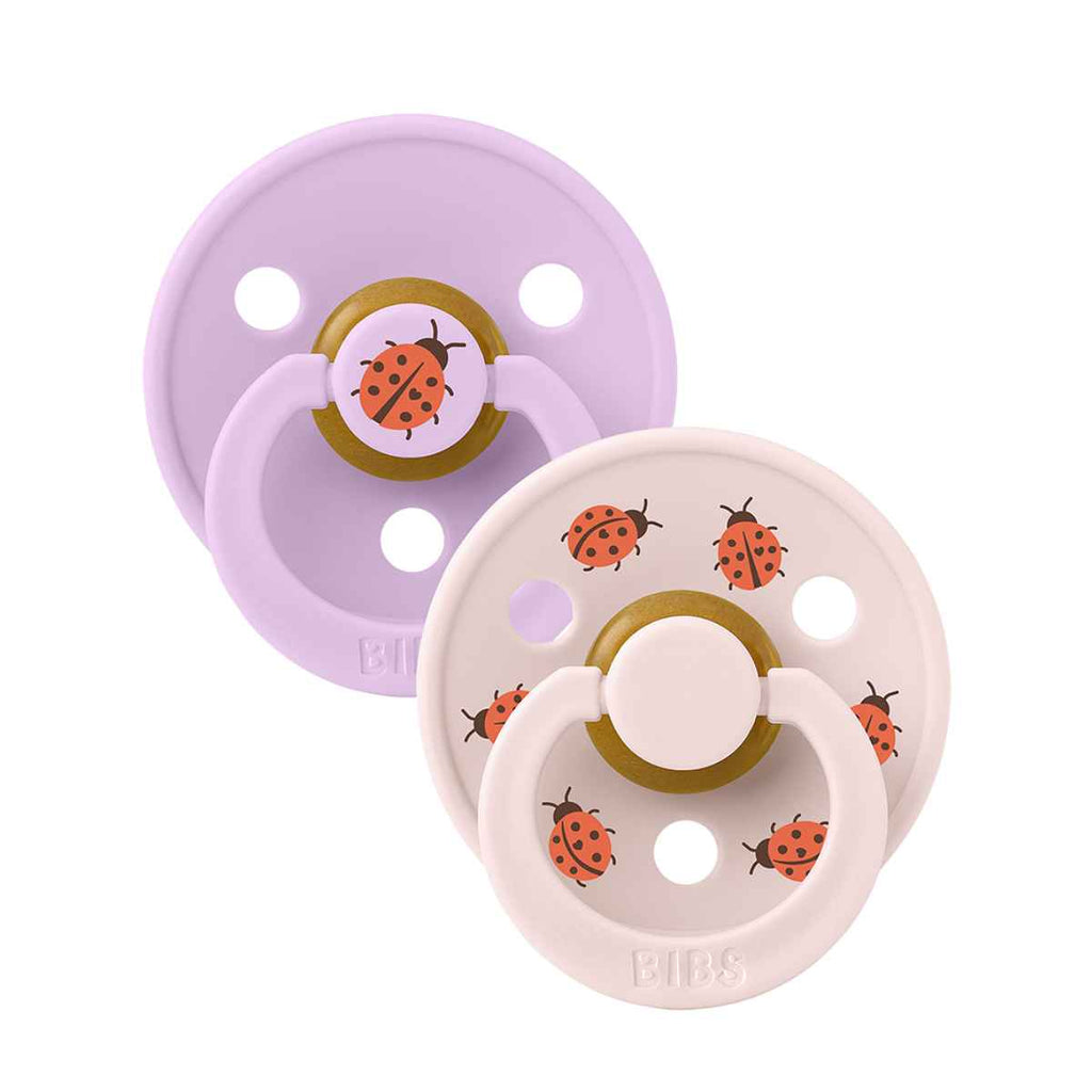 BIBS | Pacifier Studio Colour | 2 Pack | Ladybug | Violet Sky | Petal | ChocoLoons