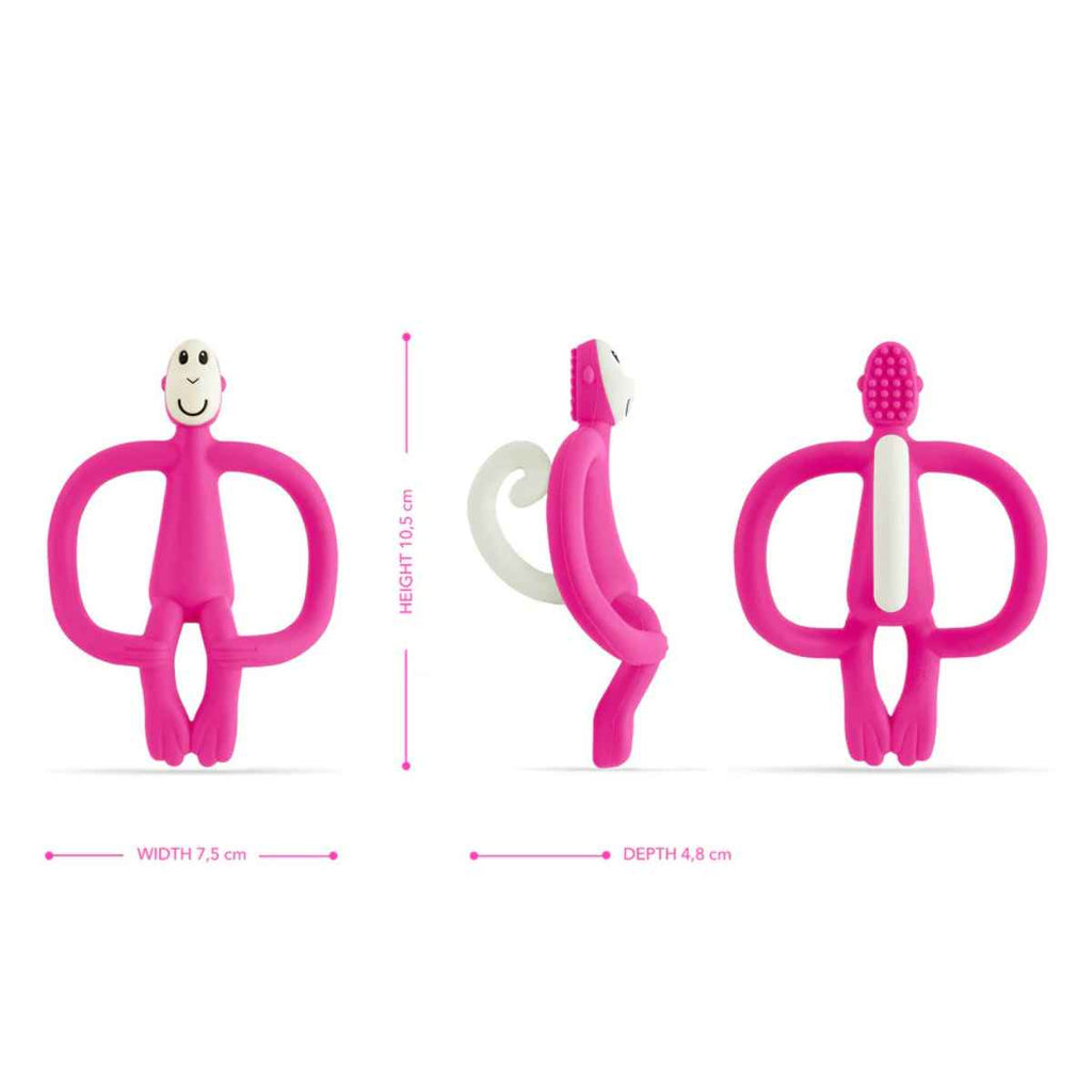 Matchstick Monkey | Pink Original Baby Teether | Dimensions | ChocoLoons