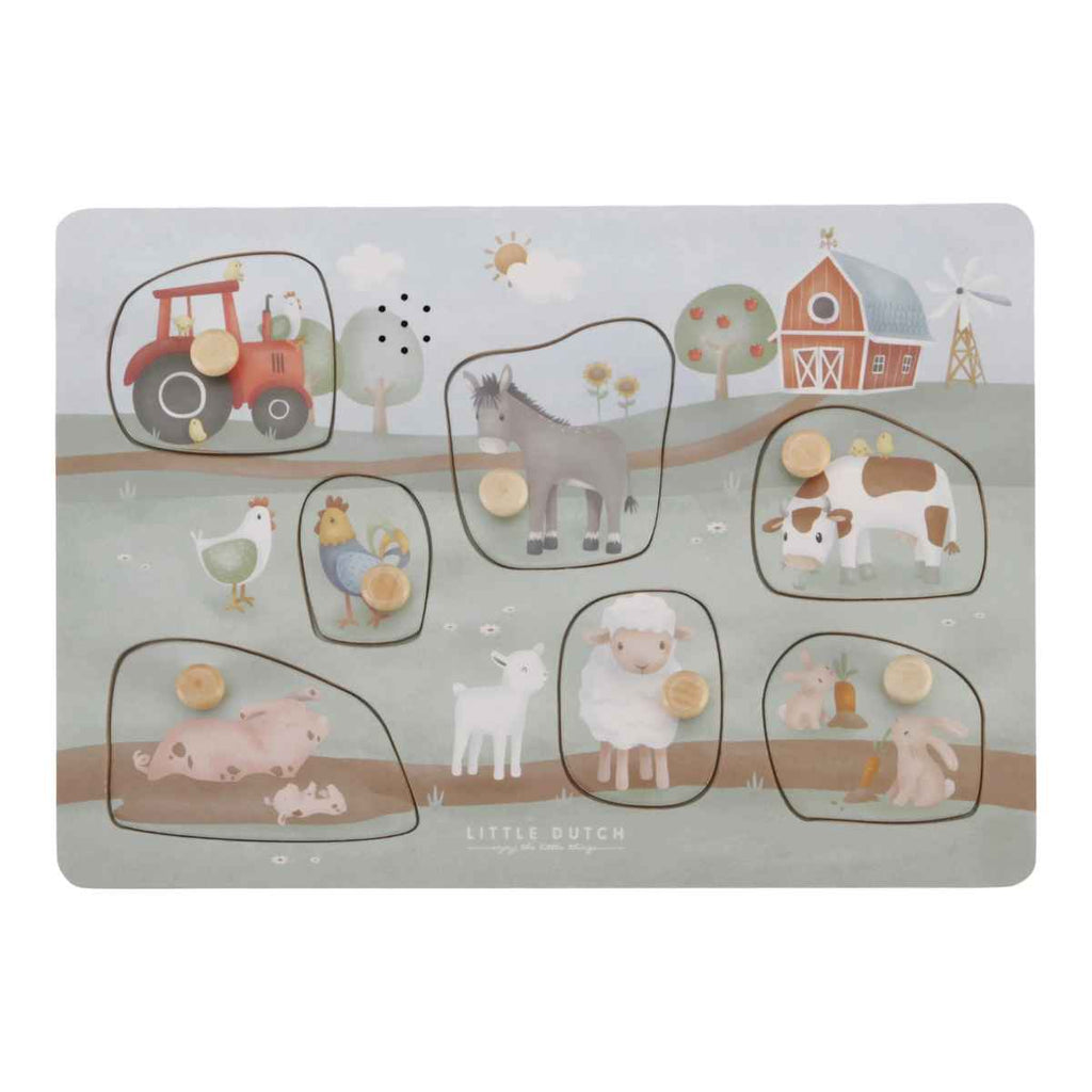 Little Dutch | Wooden Sound Puzzle FSC | Little Farm | ChocoLoons