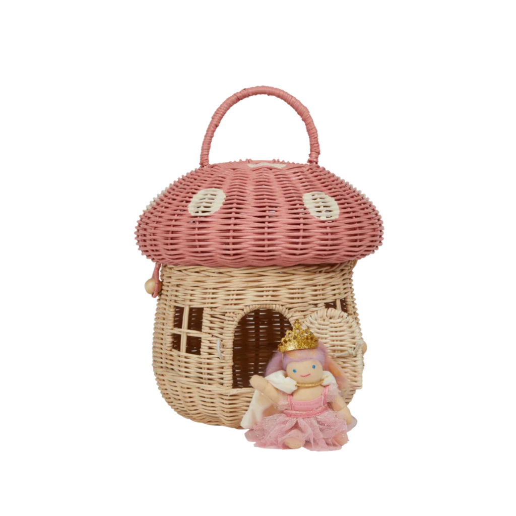 Olli Ella | Rattan Mushroom Basket | Musk | ChocoLoons