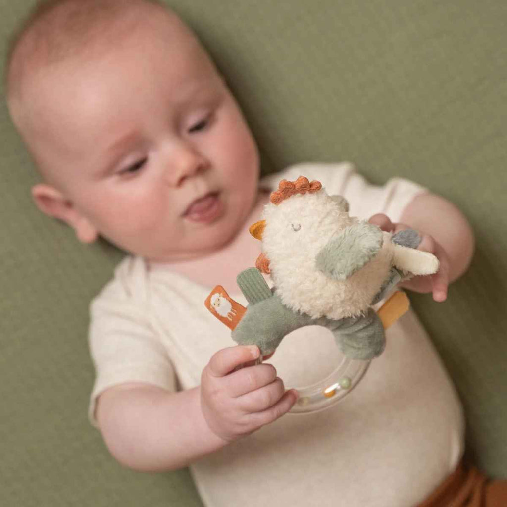 Little Dutch | Baby With Chicken Ring Rattle | Little Farm | ChocoLoons