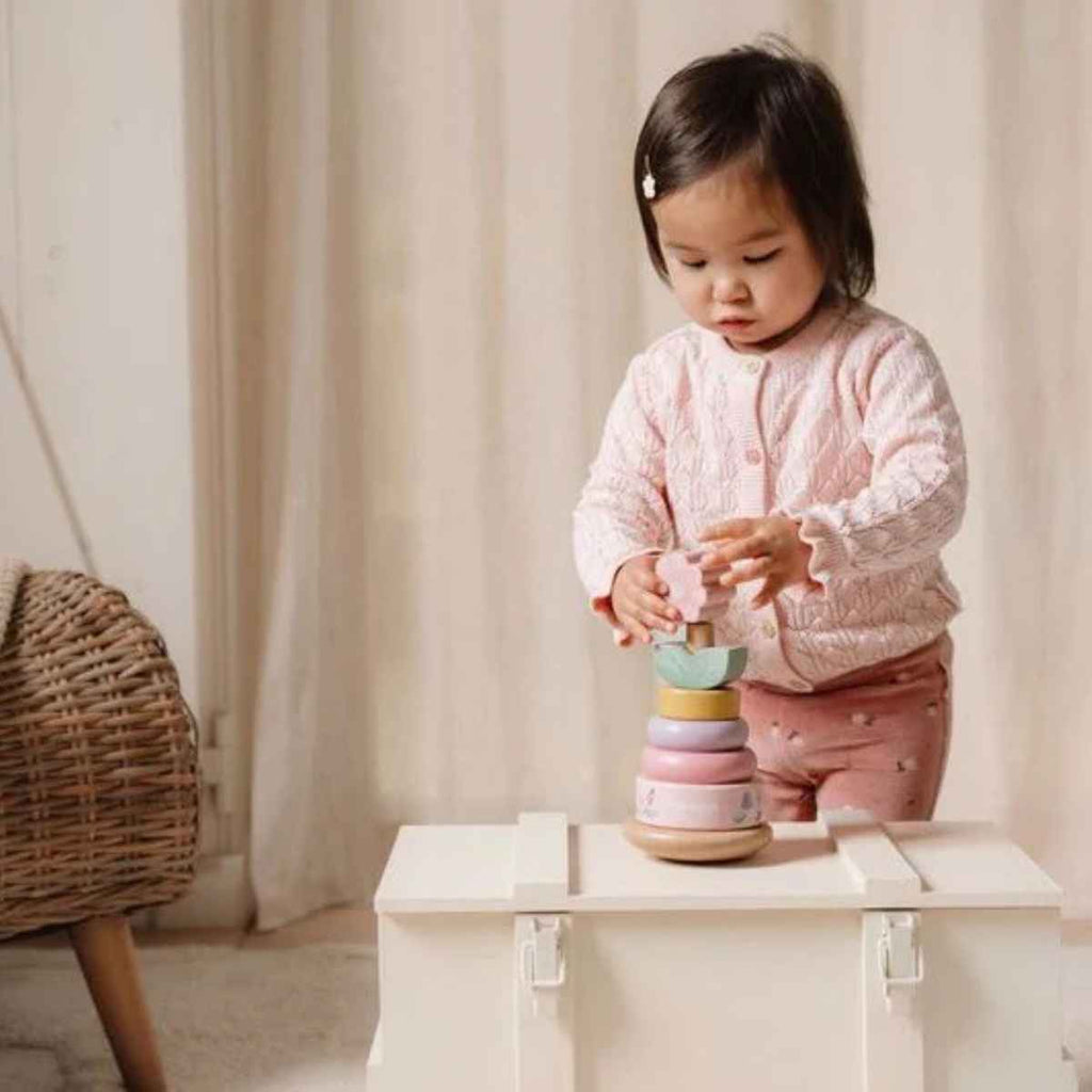 Little Dutch | Girl Playing With Rocking Ring Stacker | ChocoLoons