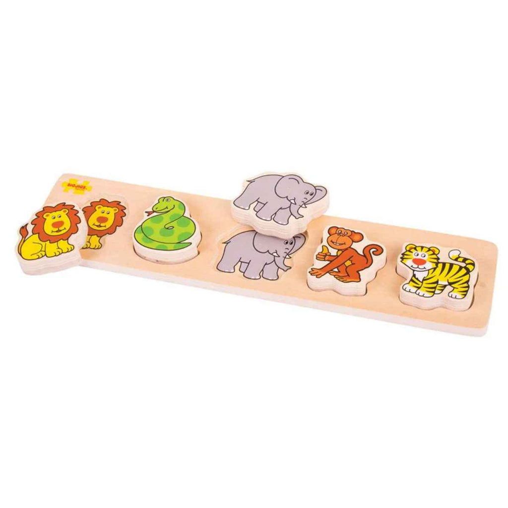 Bigjigs | Lift & Match Safari Jigsaw | Chunky Puzzle | Chocoloons