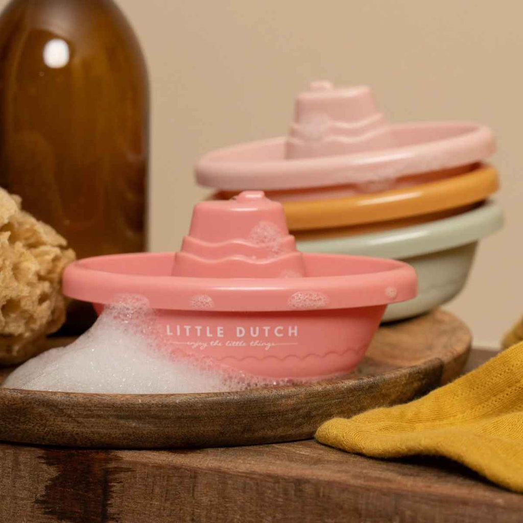 Little Dutch | Stackable Bath Boats | Pink | ChocoLoons