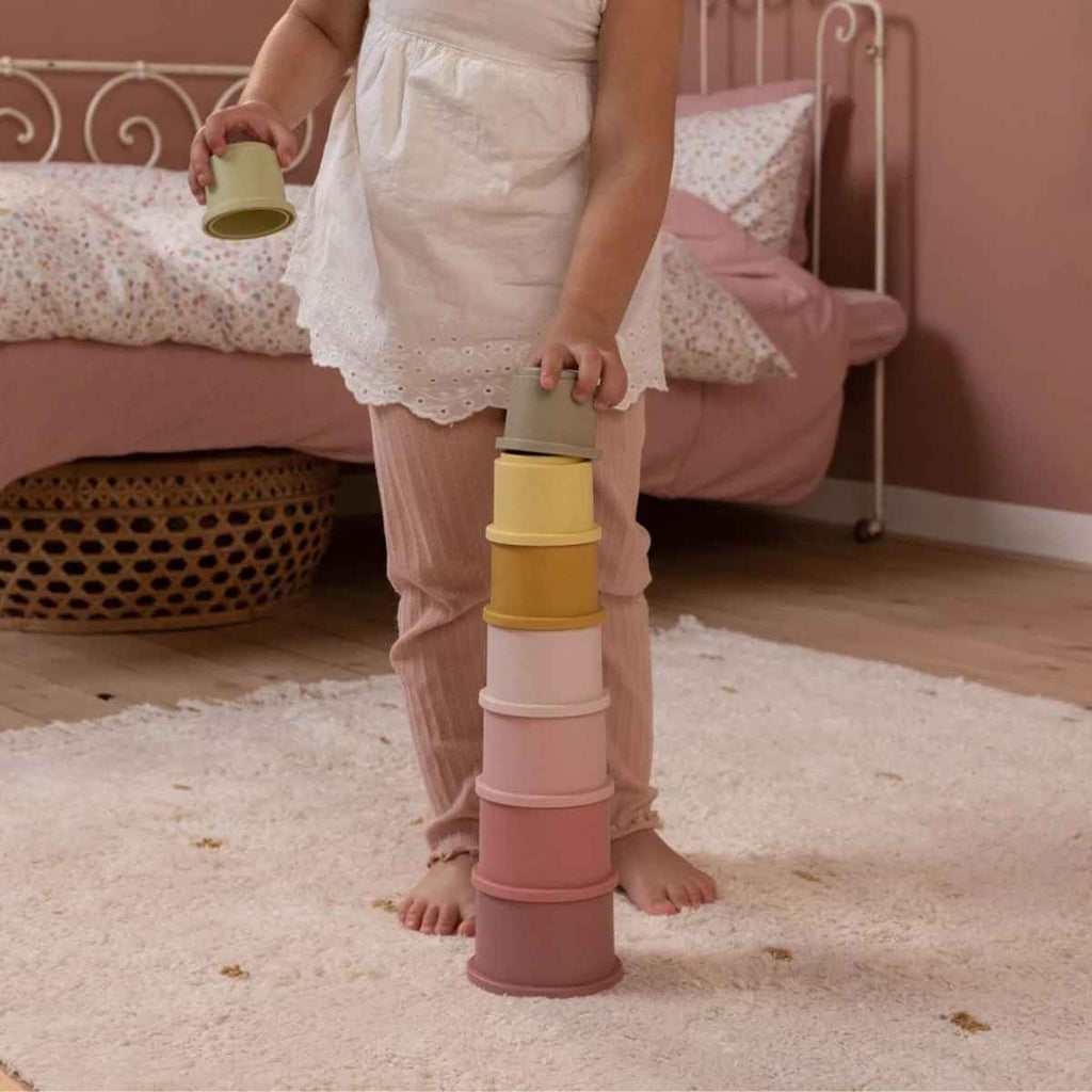 Little Dutch | Baby Playing With Pink Stacking Cups | ChocoLoons