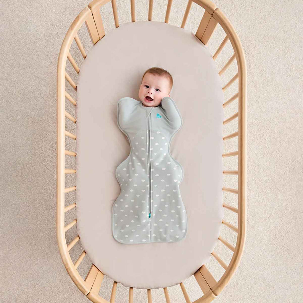 Love To Dream | Swaddle Up 1.5T Stretch Cotton Fleece | Mini Cloud Olive | ChocoLoons