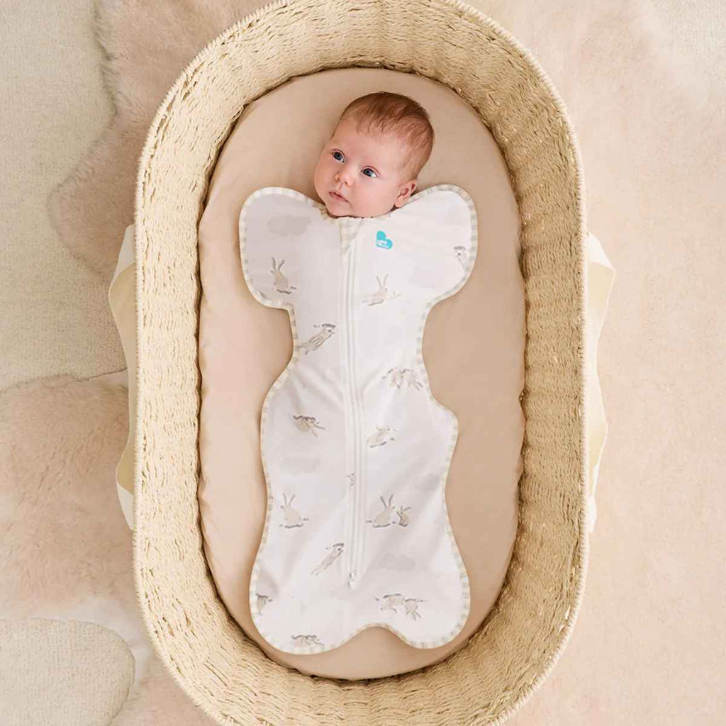Love To Dream | Baby In Swaddle Up 1.0T Stretch Cotton | Cloud Bunnies | ChocoLoons