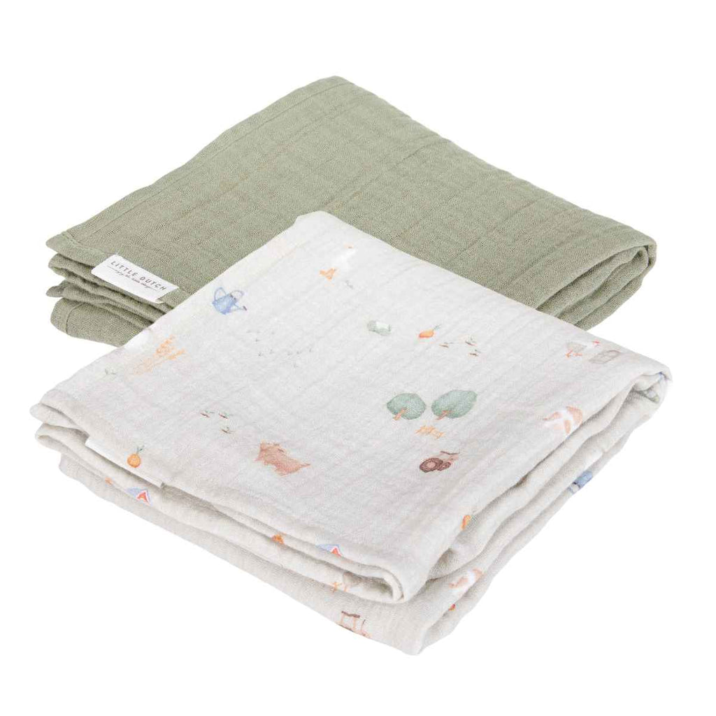 Little Dutch | Swaddles Muslin | Little Farm/Olive | ChocoLoons