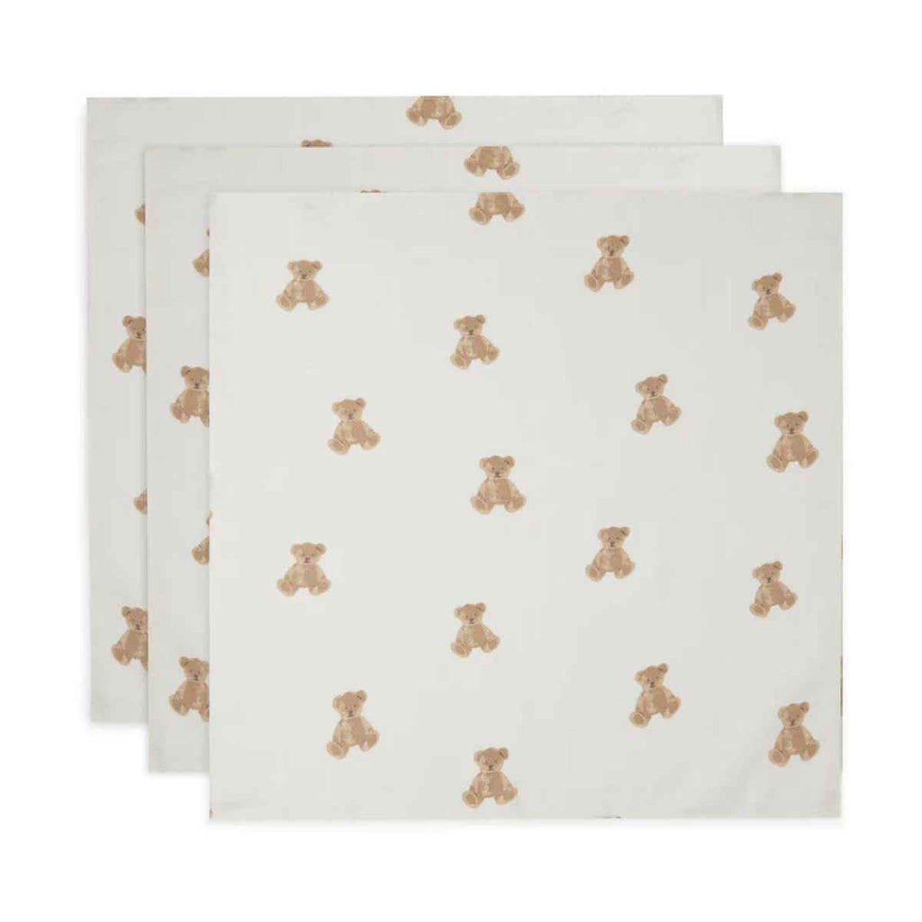 Jollein | Cloth Muslin 70x70cm | Teddy Bear | 3 Pack | ChocoLoons