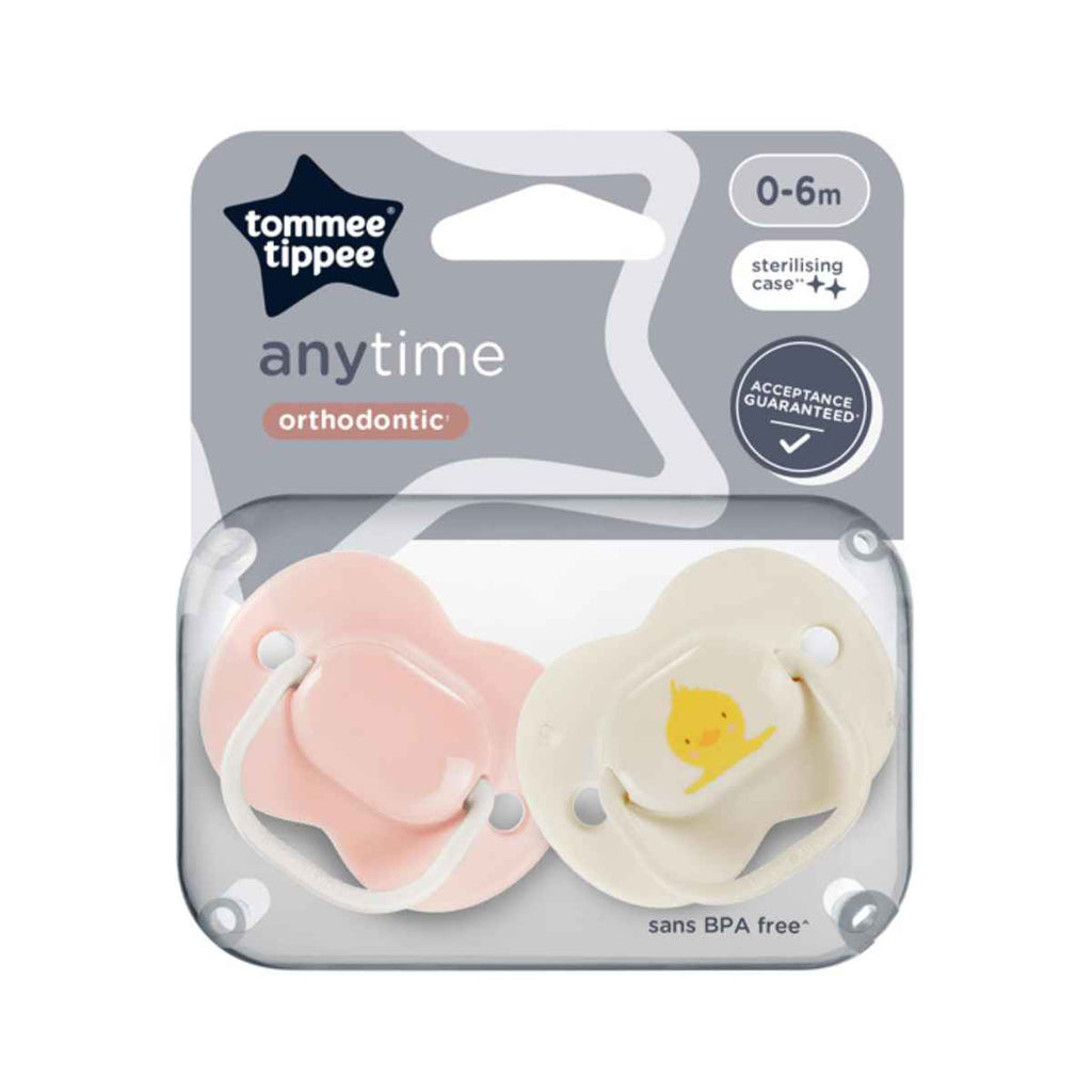 Tommee Tippee | BB Anytime Soothers 0-6Mths | Pink | Duck | In Packaging | ChocoLoons