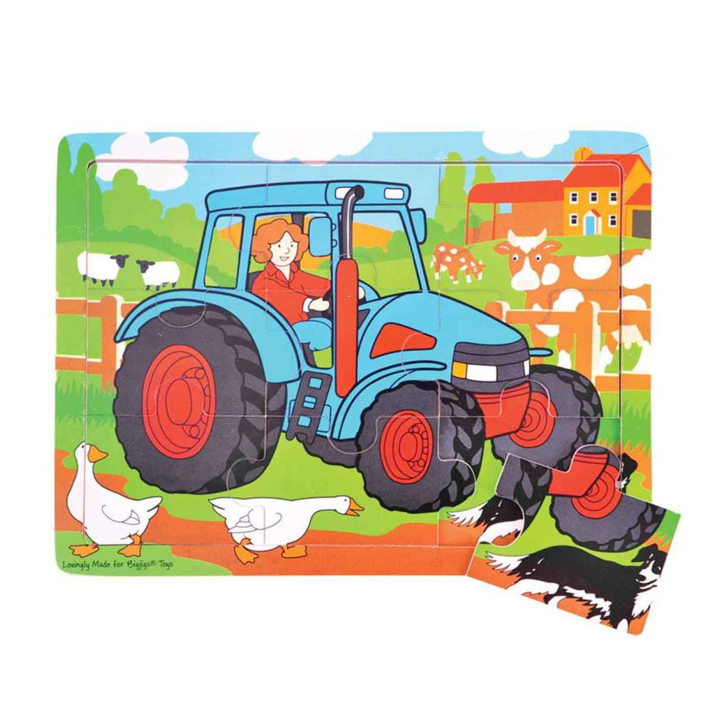 Bigjigs | 9pc Tractor Tray Puzzle | ChocoLoons