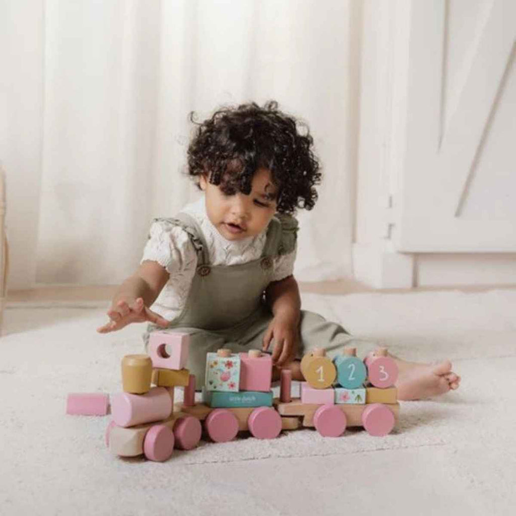 Little Dutch | child Playing With Stacking Train | Fairy Garden | ChocoLoons