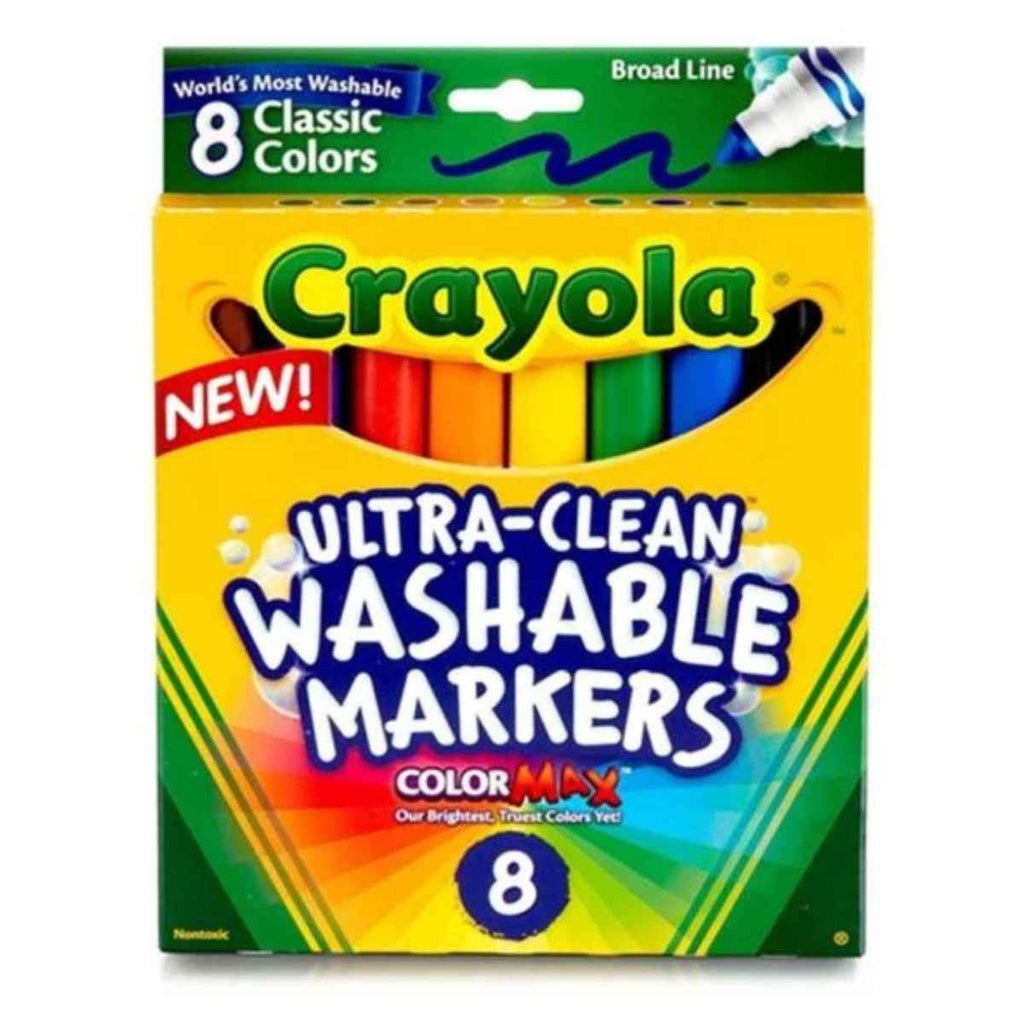 Crayola | Ultra Clean Washable Broad Markers | 8 Pack | ChocoLoons