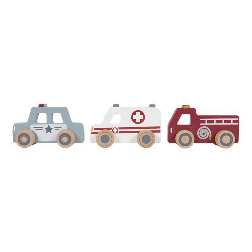 Little Dutch| Emergency Service Vehicles | Pack of 3 | ChocoLoons