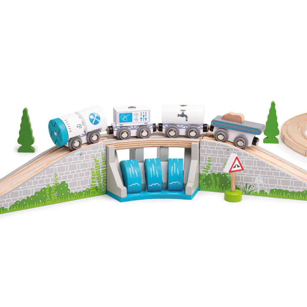 Bigjigs | Waterfall Bridge Train Set | ChocoLoons