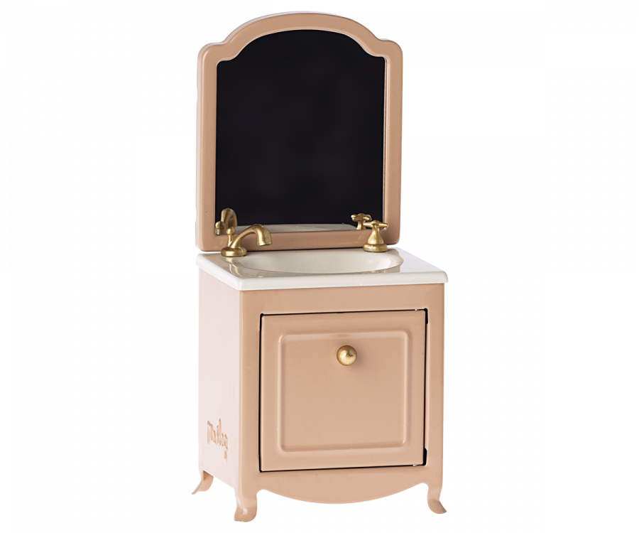 Maileg Miniature Sink Dresser With Mirror | Dark Powder | ChocoLoons
