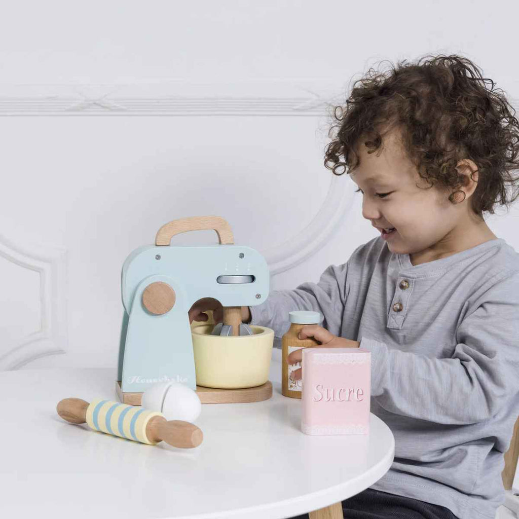 Le Toy Van | Wooden Mixer Set | Sustainable Product | Boy playing with product | ChocoLoons 