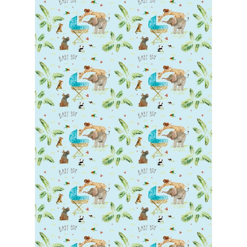 Twizler | New Baby Boy Jungle Gift Wrap | Chocoloons