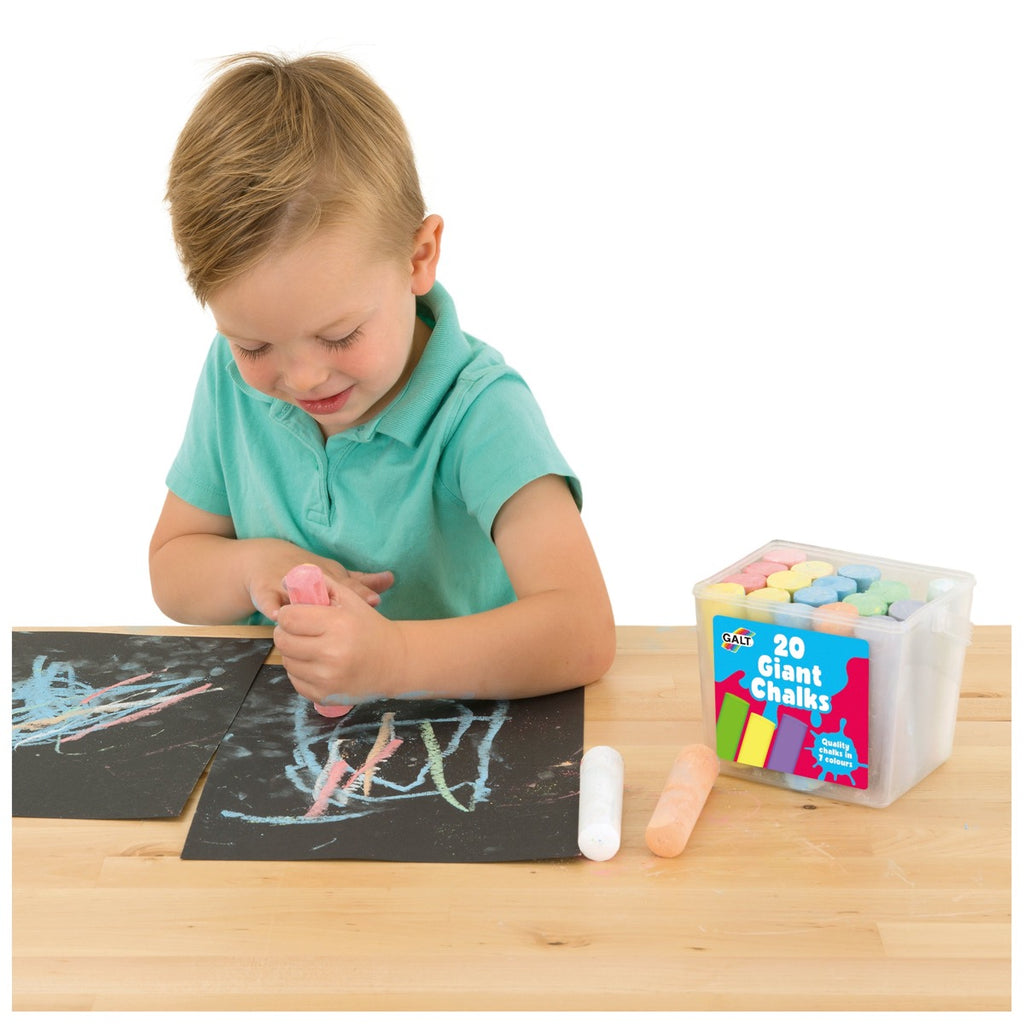 Galt Toys | 20 Giant Chalks | Boy Playing | ChocoLoons