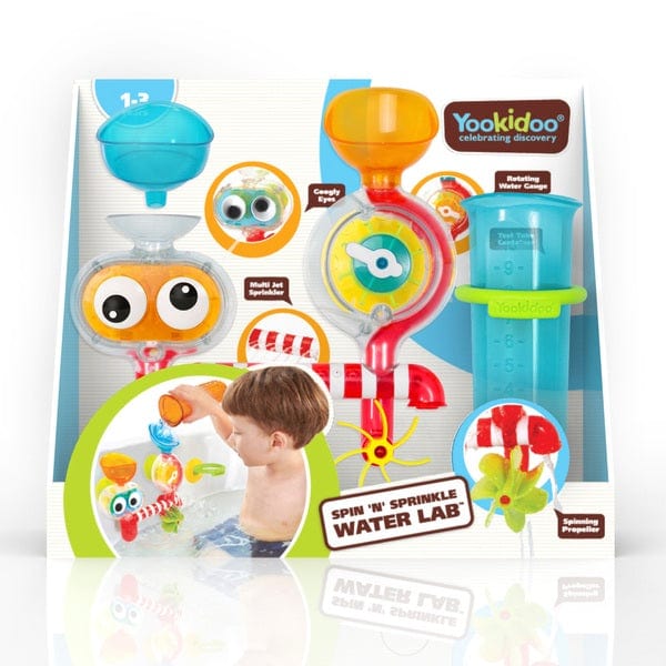 YooKidoo Spin "N" Sprinkle Water Lab Transparent Bath Toy | Boxed View | Chocoloons