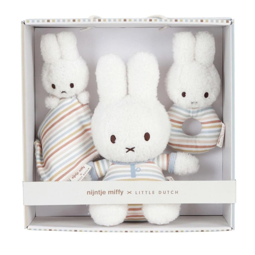 Little Dutch | Miffy Sunny Stripes Baby Giftset | Boxed View | ChocoLoons