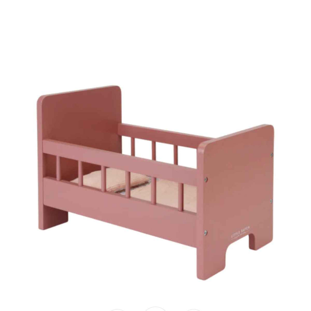Little Dutch | Pink Wooden Doll Bed | ChocoLoons