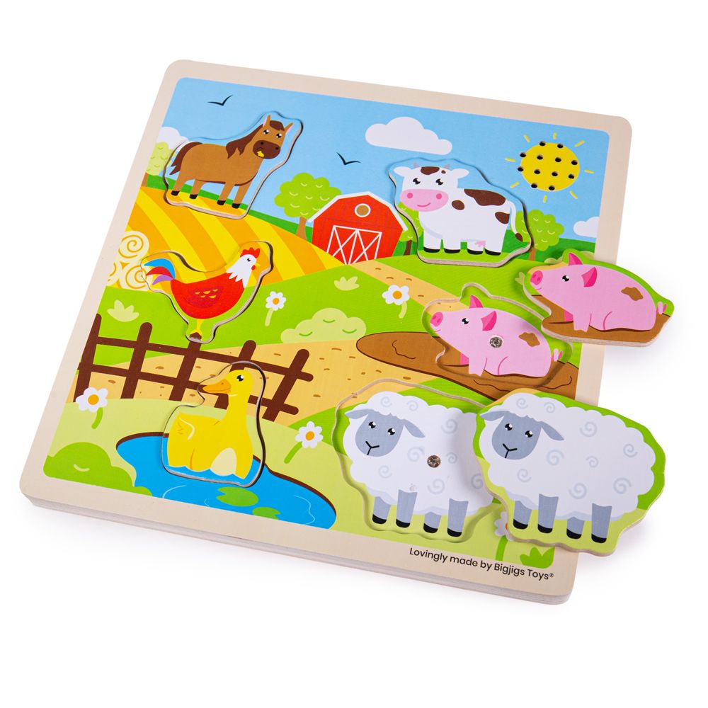 Bigjigs Wooden Farm Sound Puzzle | Chocoloons