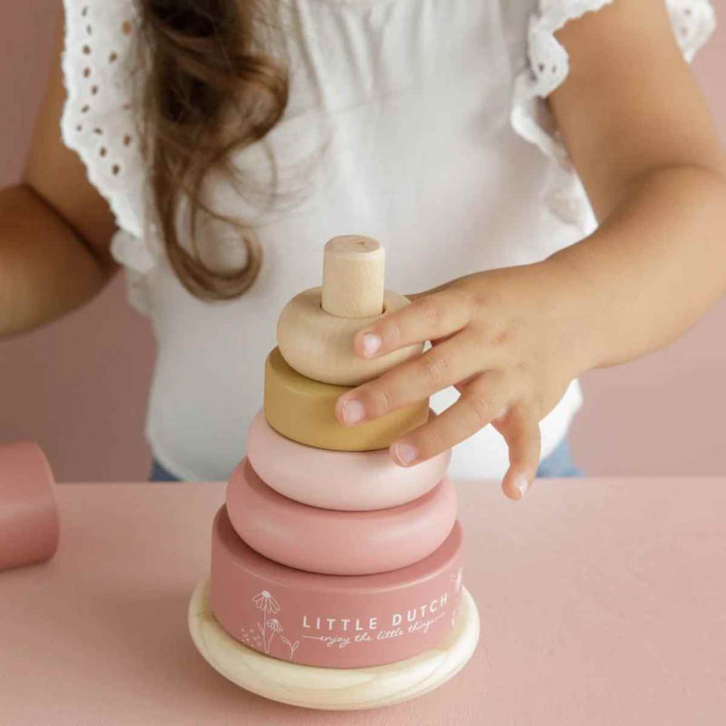 Little Dutch | Girl Playing With Rocking Ring Stacker | ChocoLoons
