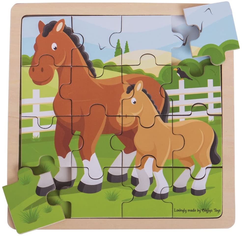 Bigjigs Horse & Foal Tray Puzzle | Chocoloons