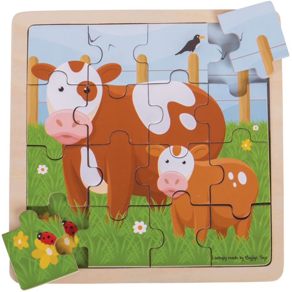 Bigjigs Cow & Calf Tray Puzzle | Chocoloons