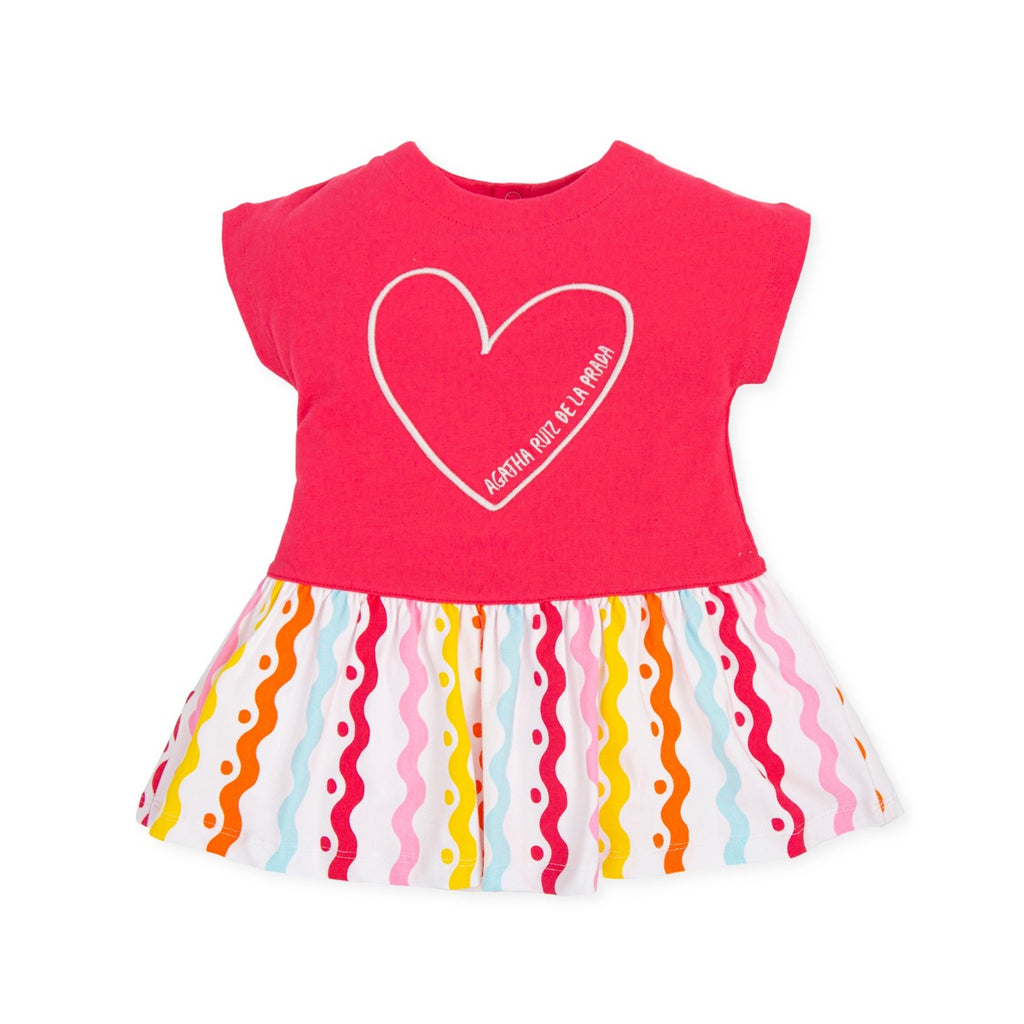 Agatha Ruiz De La Prada Baby | Pink Heart Dress | Front View | ChocoLoons
