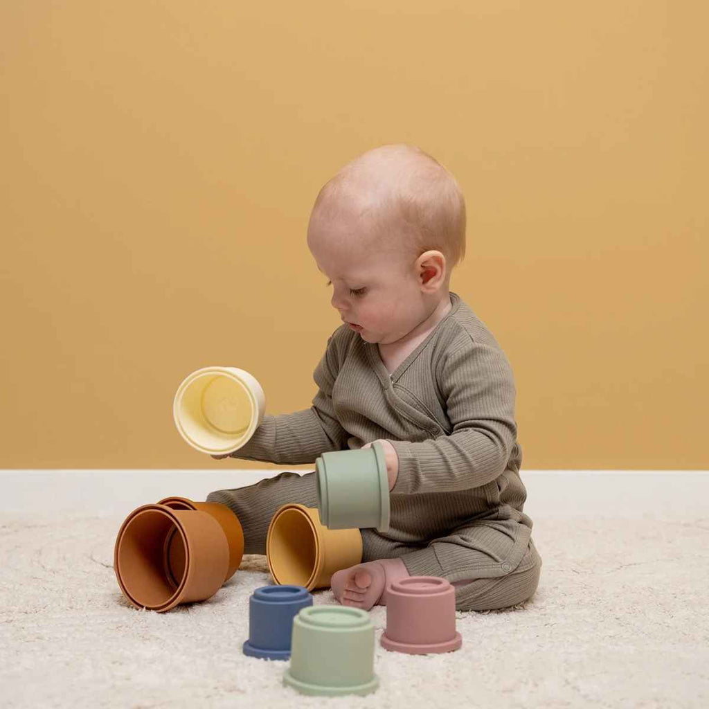 Little Dutch | Vintage Stacking Cups | Baby Playing with Stacking Cups | ChocoLoons