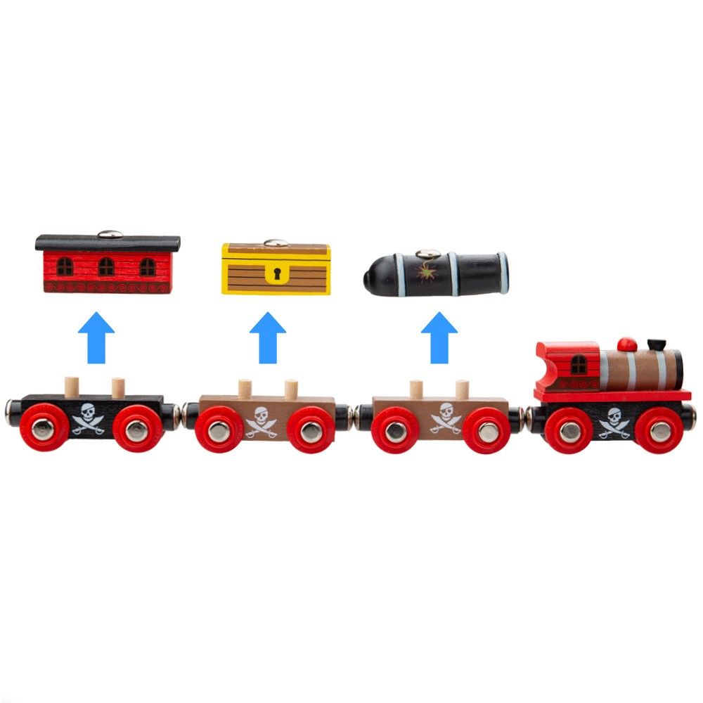 Bigjigs Pirate Train | Wooden Engine | Chocoloons
