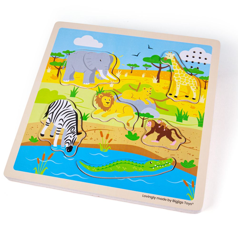 Bigjigs Wooden Safari Puzzle | Chocoloons 